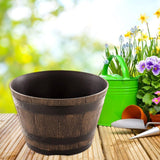 Maxbell Flower Pot Rustic Ornament Decorative Bucket Planter for Garden Balcony Desk L