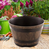 Maxbell Flower Pot Rustic Ornament Decorative Bucket Planter for Garden Balcony Desk XL