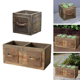 Maxbell Wooden Planter Box Decorative Flower Vase for Home Garden Dining Room Indoor 14x14x13.5cm