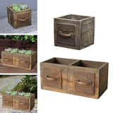 Maxbell Wooden Planter Box Decorative Flower Vase for Home Garden Dining Room Indoor 14x14x13.5cm