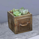 Maxbell Wooden Planter Box Decorative Flower Vase for Home Garden Dining Room Indoor 14x14x13.5cm