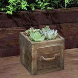 Maxbell Wooden Planter Box Decorative Flower Vase for Home Garden Dining Room Indoor 14x14x13.5cm