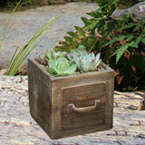 Maxbell Wooden Planter Box Decorative Flower Vase for Home Garden Dining Room Indoor 14x14x13.5cm