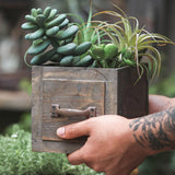 Maxbell Wooden Planter Box Decorative Flower Vase for Home Garden Dining Room Indoor 14x14x13.5cm