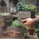 Maxbell Wooden Planter Box Decorative Flower Vase for Home Garden Dining Room Indoor 14x14x13.5cm