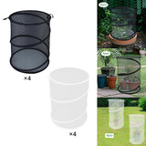 Maxbell 4Pcs Mesh Plant Cover Tent Lightweight Bird Chicken Animal Barrier Protector black