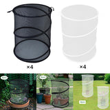 Maxbell 4Pcs Mesh Plant Cover Tent Lightweight Bird Chicken Animal Barrier Protector black