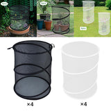 Maxbell 4Pcs Mesh Plant Cover Tent Lightweight Bird Chicken Animal Barrier Protector black