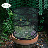 Maxbell 4Pcs Mesh Plant Cover Tent Lightweight Bird Chicken Animal Barrier Protector black