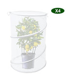Maxbell 4Pcs Mesh Plant Cover Tent Lightweight Bird Chicken Animal Barrier Protector white
