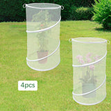 Maxbell 4Pcs Mesh Plant Cover Tent Lightweight Bird Chicken Animal Barrier Protector white