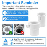 Maxbell Pool Umbrella Stabilizer Adapter Sturdy Replacemnet for Courtyard Party Home