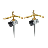 Maxbell 2Pcs 3 Arm Metal Sprinklers for Large Yard Area Watering Large Area Coverage