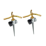 Maxbell 2Pcs 3 Arm Metal Sprinklers for Large Yard Area Watering Large Area Coverage