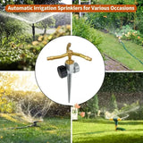 Maxbell 2Pcs 3 Arm Metal Sprinklers for Large Yard Area Watering Large Area Coverage