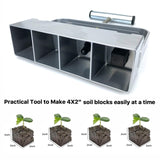 Maxbell Soil Block Maker 8 Cells Reusable with Handle for Greenhouses Outdoor Garden