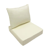Maxbell Outdoor Deep Seat Cushion Set Universal Furniture Patio Chair for Couch Sofa White