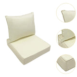 Maxbell Outdoor Deep Seat Cushion Set Universal Furniture Patio Chair for Couch Sofa White