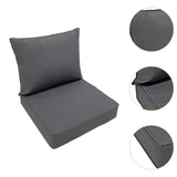 Maxbell Outdoor Deep Seat Cushion Set Universal Furniture Patio Chair for Couch Sofa Dark Grey