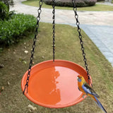 Maxbell Birds Feeder and Birdbath Bowl with Chains Bird Food Tray for Gift Lawn Yard Brown Red