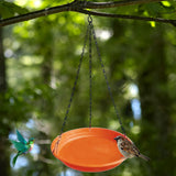 Maxbell Birds Feeder and Birdbath Bowl with Chains Bird Food Tray for Gift Lawn Yard Brown Red