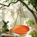 Maxbell Birds Feeder and Birdbath Bowl with Chains Bird Food Tray for Gift Lawn Yard Brown Red