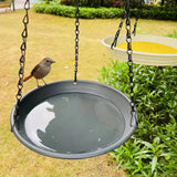 Maxbell Birds Feeder and Birdbath Bowl with Chains Bird Food Tray for Gift Lawn Yard Grey