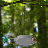 Maxbell Birds Feeder and Birdbath Bowl with Chains Bird Food Tray for Gift Lawn Yard Grey