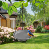 Maxbell Birds Feeder and Birdbath Bowl with Chains Bird Food Tray for Gift Lawn Yard Grey