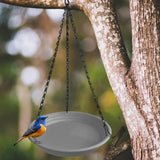 Maxbell Birds Feeder and Birdbath Bowl with Chains Bird Food Tray for Gift Lawn Yard Grey