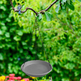 Maxbell Birds Feeder and Birdbath Bowl with Chains Bird Food Tray for Gift Lawn Yard Grey
