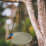 Maxbell Birds Feeder and Birdbath Bowl with Chains Bird Food Tray for Gift Lawn Yard Beige