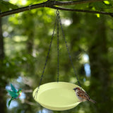Maxbell Birds Feeder and Birdbath Bowl with Chains Bird Food Tray for Gift Lawn Yard Yellow