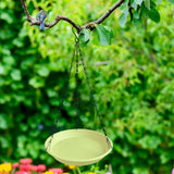 Maxbell Birds Feeder and Birdbath Bowl with Chains Bird Food Tray for Gift Lawn Yard Yellow