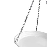 Maxbell Birds Feeder and Birdbath Bowl with Chains Bird Food Tray for Gift Lawn Yard White