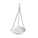 Maxbell Birds Feeder and Birdbath Bowl with Chains Bird Food Tray for Gift Lawn Yard White