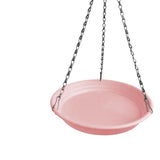 Maxbell Birds Feeder and Birdbath Bowl with Chains Bird Food Tray for Gift Lawn Yard Pink