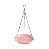 Maxbell Birds Feeder and Birdbath Bowl with Chains Bird Food Tray for Gift Lawn Yard Pink