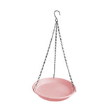 Maxbell Birds Feeder and Birdbath Bowl with Chains Bird Food Tray for Gift Lawn Yard Pink