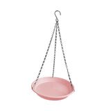 Maxbell Birds Feeder and Birdbath Bowl with Chains Bird Food Tray for Gift Lawn Yard Pink
