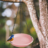Maxbell Birds Feeder and Birdbath Bowl with Chains Bird Food Tray for Gift Lawn Yard Pink