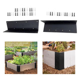 Maxbell Garden Bed Corner Bracket L Shape 11"x3"x3" for Furniture Wood Frame Outdoor 14 Holes