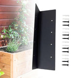 Maxbell Garden Bed Corner Bracket L Shape 11"x3"x3" for Furniture Wood Frame Outdoor 8 Holes