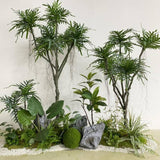 Maxbell Realistic Faux Stone Simulated Landscaping Rock for Outdoor Backyard Terrace 44x26x33 cm