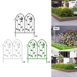 Maxbell 4 Pieces Decorative Garden Fences Landscape for Yard Patio Flower Bed Black