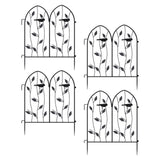 Maxbell 4 Pieces Decorative Garden Fences Landscape for Yard Patio Flower Bed Black