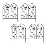 Maxbell 4 Pieces Decorative Garden Fences Landscape for Yard Patio Flower Bed Black