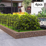 Maxbell 4 Pieces Decorative Garden Fences Landscape for Yard Patio Flower Bed Black