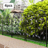Maxbell 4 Pieces Decorative Garden Fences Landscape for Yard Patio Flower Bed Black