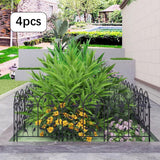 Maxbell 4 Pieces Decorative Garden Fences Landscape for Yard Patio Flower Bed Black